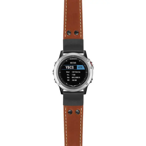 g.d2bv.ds15 Main Tan StrapsCo DASSARI Pilot Leather Watch Band with Matte Black Buckle 22mm