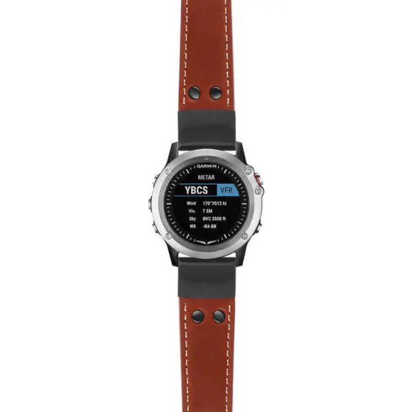 g.d2bv.ds15 Main Rust StrapsCo DASSARI Pilot Leather Watch Band with Matte Black Buckle 22mm