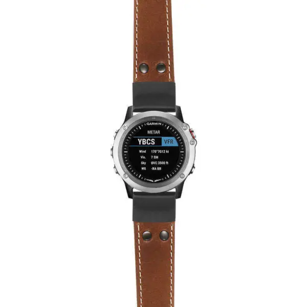 g.d2bv.ds14 Main Tan StrapsCo DASSARI Vintage Leather Pilot Watch Band with Matte Black Buckle 22mm