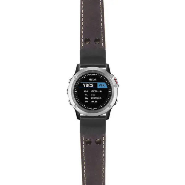 g.d2bv.ds14 Main Blue StrapsCo DASSARI Vintage Leather Pilot Watch Band with Matte Black Buckle 22mm