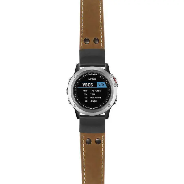 g.d2bv.ds14 Main Khaki StrapsCo DASSARI Vintage Leather Pilot Watch Band with Matte Black Buckle 22mm