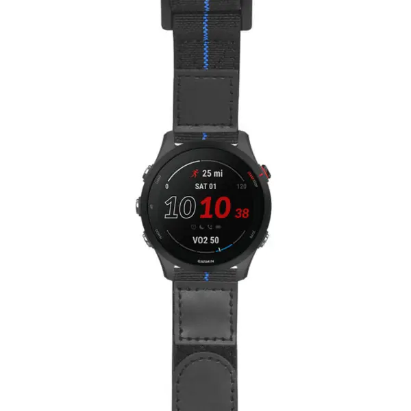 g.f255.nt13 Main Black & Blue StrapsCo Hook and Loop Explorer Watch Band Strap Nylon Velcro NATO 20mm