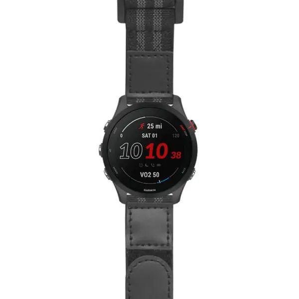 g.f255.nt13 Main Black & Gray StrapsCo Hook and Loop Explorer Watch Band Strap Nylon Velcro NATO 20mm