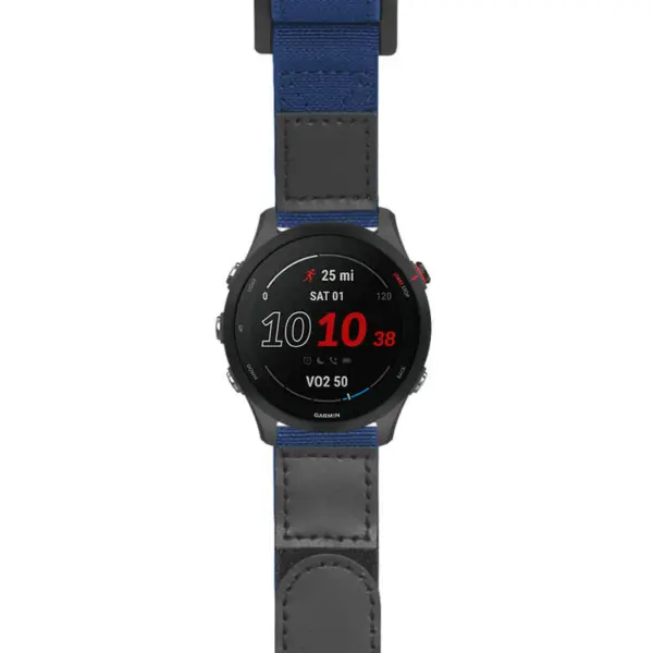 g.f255.nt13 Main Blue StrapsCo Hook and Loop Explorer Watch Band Strap Nylon Velcro NATO 20mm