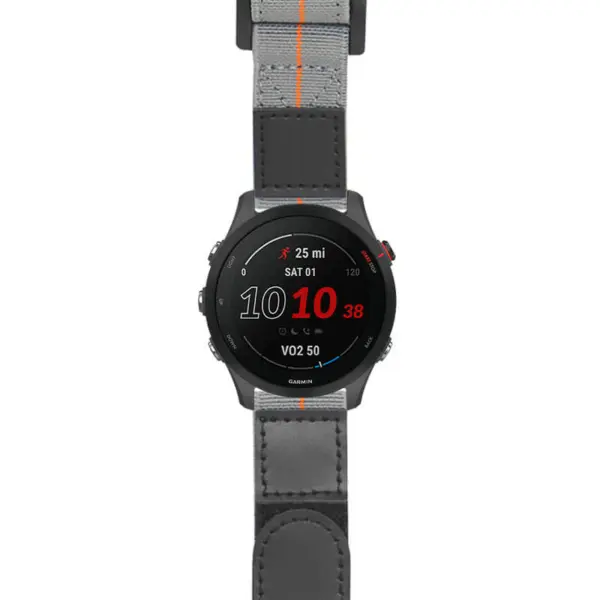 g.f255.nt13 Main Gray & Orange StrapsCo Hook and Loop Explorer Watch Band Strap Nylon Velcro NATO 20mm