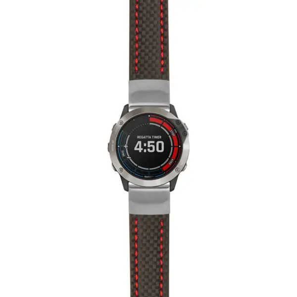 g.qtx6x.st25 Main Black & Red StrapsCo Heavy Duty Carbon Fiber Watch Strap 22mm
