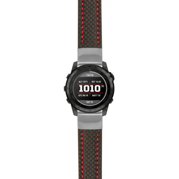g.t7.st25 Main Black & Red StrapsCo Heavy Duty Carbon Fiber Watch Strap 22mm