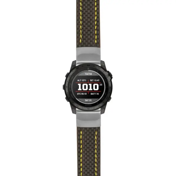 g.t7.st25 Main Black & Yellow StrapsCo Heavy Duty Carbon Fiber Watch Strap 22mm