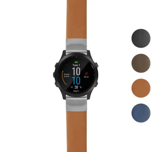 Thick leather strap for Garmin Forerunner 945, designed for comfort and style. Available in multiple colors, perfect for enhancing your watch's look and durability
