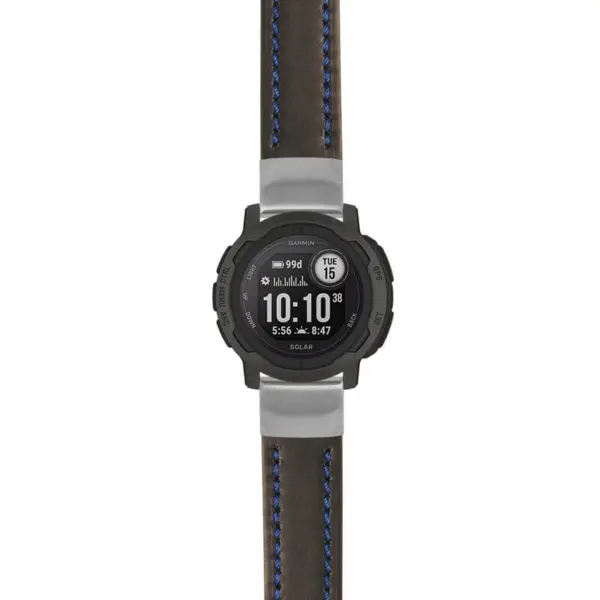 g.i2.st23 Main Black & Blue StrapsCo Heavy Duty Mens Leather Watch Band Strap 20mm