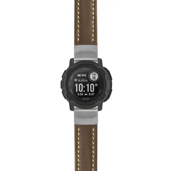 g.i2.st23 Main Brown & White StrapsCo Heavy Duty Mens Leather Watch Band Strap 20mm