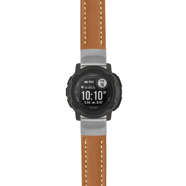 g.i2.st23 Main Tan & White StrapsCo Heavy Duty Mens Leather Watch Band Strap 20mm
