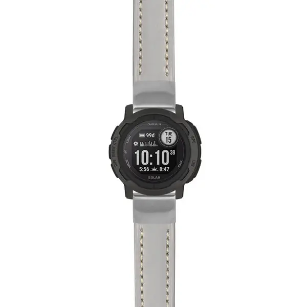 g.i2.st23 Main Grey & White StrapsCo Heavy Duty Mens Leather Watch Band Strap 20mm