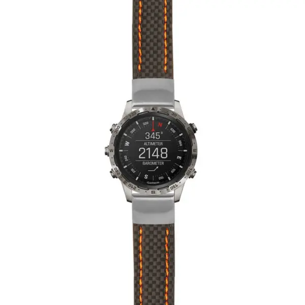 g.mrq.st25 Main Black & Orange StrapsCo Heavy Duty Carbon Fiber Watch Strap 20mm