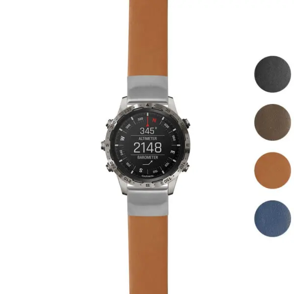 Thick Leather Strap for Garmin MARQ offers a stylish upgrade for your smartwatch. Durable and comfortable, it enhances your watch's look. Available in multiple colors