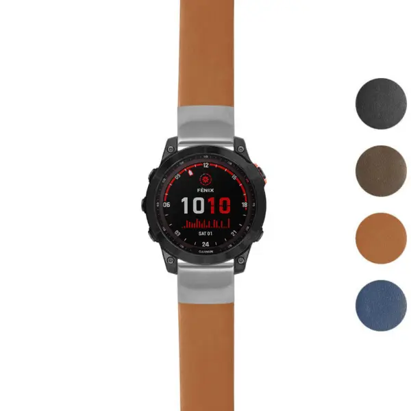 Thick Leather Strap for Garmin Fenix 7 & 7 Pro. Durable and stylish, this premium watch band enhances your smartwatch with comfort and elegance. Available in multiple colors