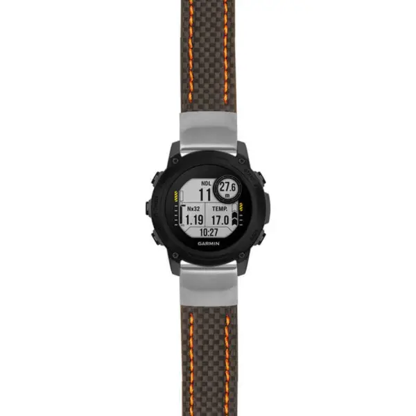 g.dg1.st25 Main Black & Orange StrapsCo Heavy Duty Carbon Fiber Watch Strap 20mm
