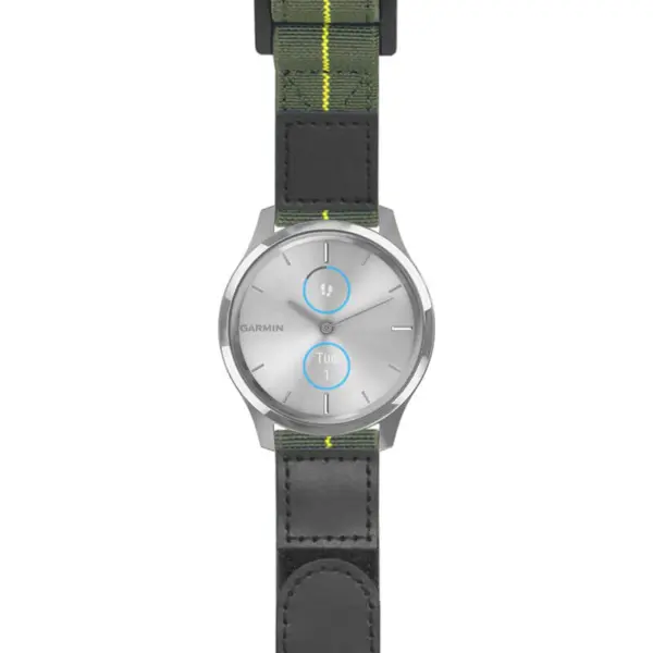 g.lux.nt13 Main Green & Yellow StrapsCo Hook and Loop Explorer Watch Band Strap Nylon Velcro NATO 20mm