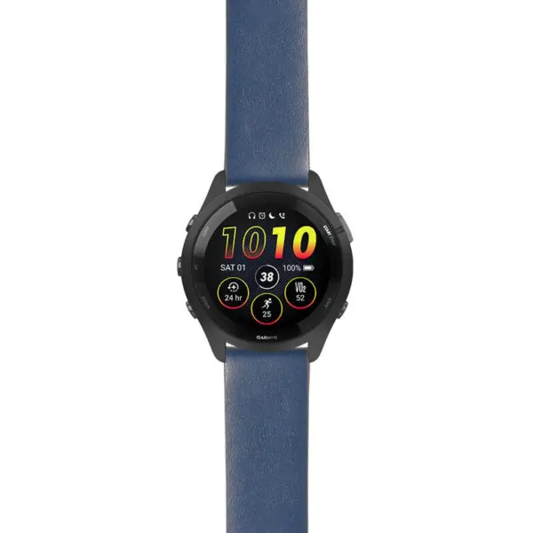 g.f265.st24 Main Blue StrapsCo Heavy Duty Leather Watch Band Strap 20mm