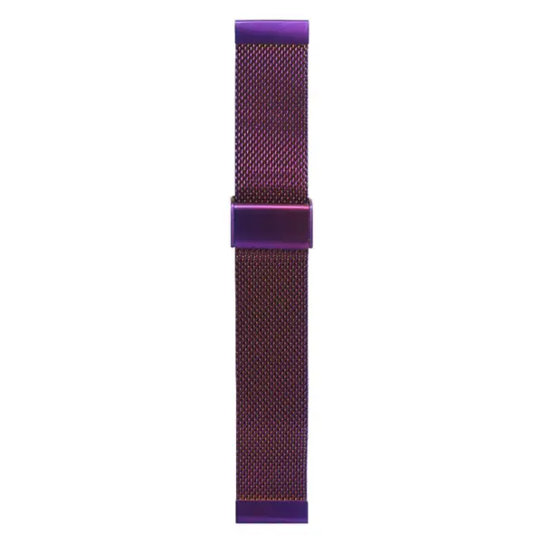A close-up of a purple mesh watch strap, featuring a textured design and smooth edges, ideal for a stylish accessory