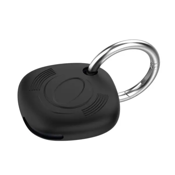 Keychain for Samsung Galaxy Smart Tag in sleek black design, featuring a sturdy metal ring for easy attachment. Ideal for keeping track of your belongings effortlessly