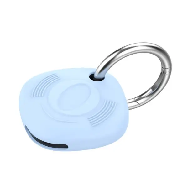 Light blue keychain designed for Samsung Galaxy Smart Tag, featuring a secure ring attachment and a sleek, protective silicone case. Ideal for easy tracking and style