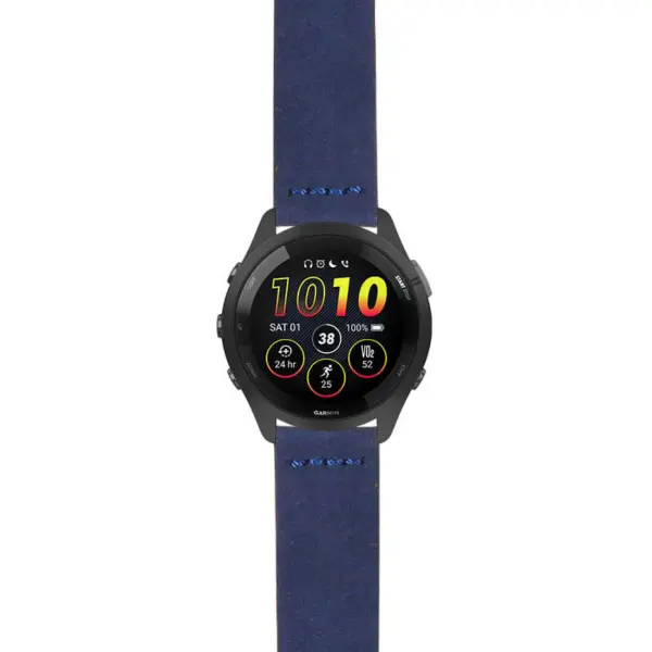 g.f265.st29 Main Blue StrapsCo Heavy Duty Suede Watch Strap 20mm