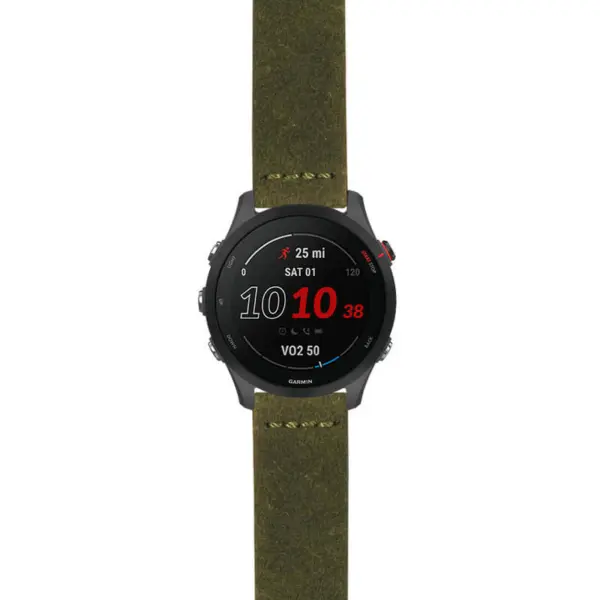 g.f255.st29 Main Green StrapsCo Heavy Duty Suede Watch Strap 20mm