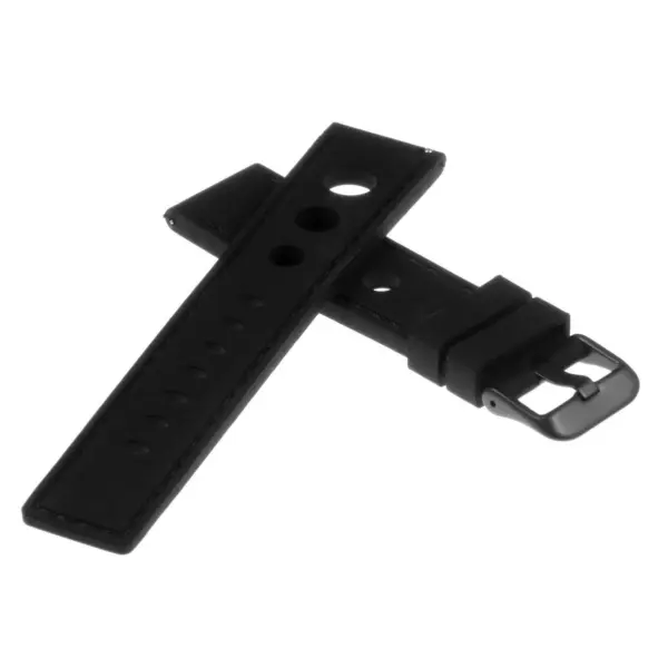 Pu11.1.1.mb Silicone Rally Strap In Black W Matte Black Buckle 2