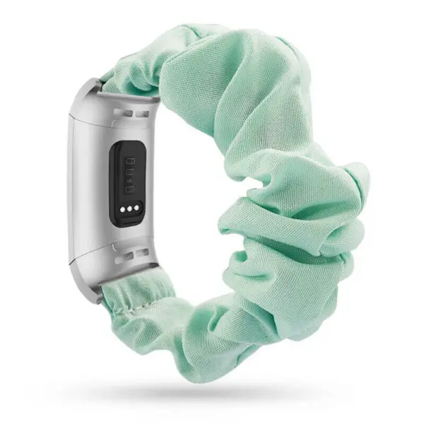 fb.w1.11 Main Teal StrapsCo Elastic Scrunchie Watch Band Strap for Fitbit Charge 4 Charge 3