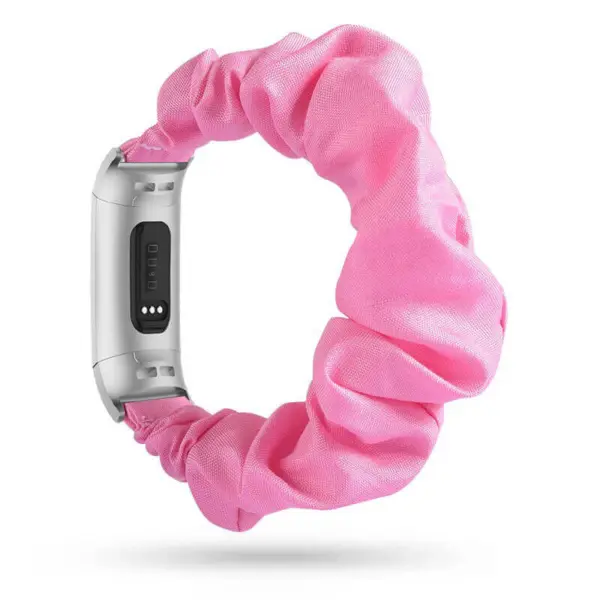 fb.w1.13 Main Pink StrapsCo Elastic Scrunchie Watch Band Strap for Fitbit Charge 4 Charge 3