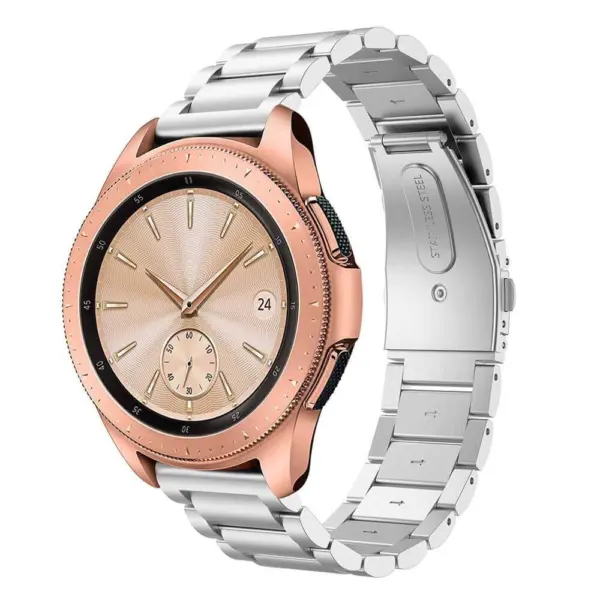 S.m8.ss.20 Main Silver StrapsCo Stainless Steel Watch Band Strap Compatible With Samsung Galaxy Watch, Galaxy Watch Active & Gear
