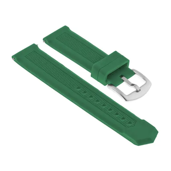 Rubber strap for TAG Heuer Formula 1 in vibrant green. Made of durable rubber, available in sizes 20mm, 21mm, and 22mm. Perfect for a sporty and stylish look