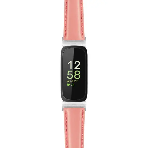 st19 Dark Pink Main StrapsCo Everyday Leather Watch Band Strap For Fitbit Inspire 3
