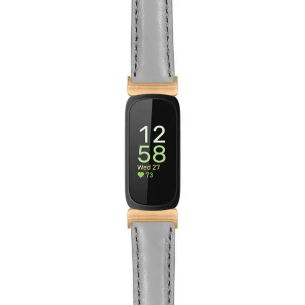 fb.in3.st19 Main Grey StrapsCo Womens Smooth Leather Rose Gold Adapter Watch Band Strap 14mm