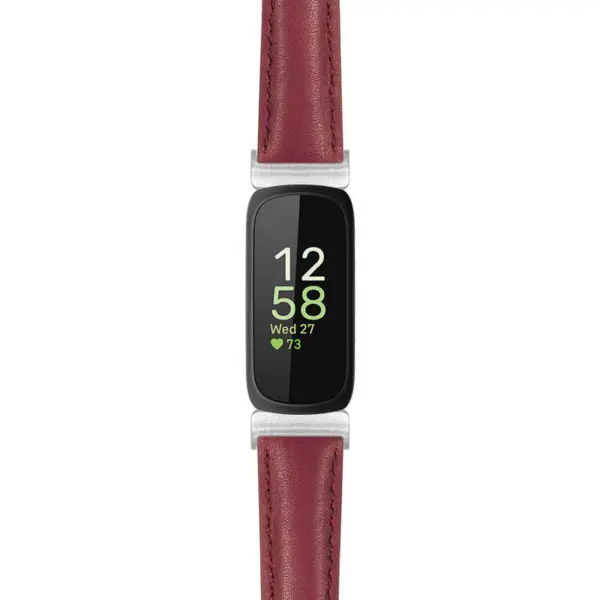 st19 Purple Main StrapsCo Everyday Leather Watch Band Strap For Fitbit Inspire 3