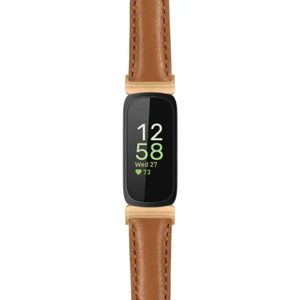 fb.in3.st19 Main Tan StrapsCo Womens Smooth Leather Rose Gold Adapter Watch Band Strap 14mm