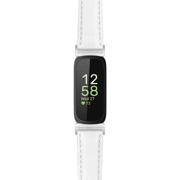 st19 White Main StrapsCo Everyday Leather Watch Band Strap For Fitbit Inspire 3
