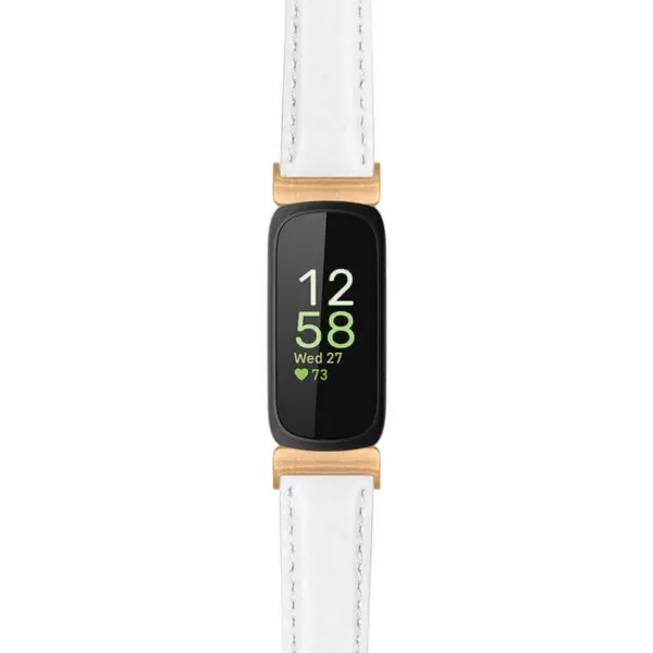 fb.in3.st19 Main White StrapsCo Womens Smooth Leather Rose Gold Adapter Watch Band Strap 14mm