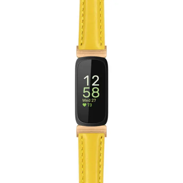 fb.in3.st19 Main Yellow StrapsCo Womens Smooth Leather Rose Gold Adapter Watch Band Strap 14mm