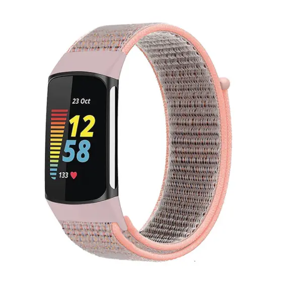 Everyday Nylon Strap for Fitbit Charge 5 featuring a stylish design with a soft, breathable fabric. Ideal for daily wear, blending comfort and functionality effortlessly
