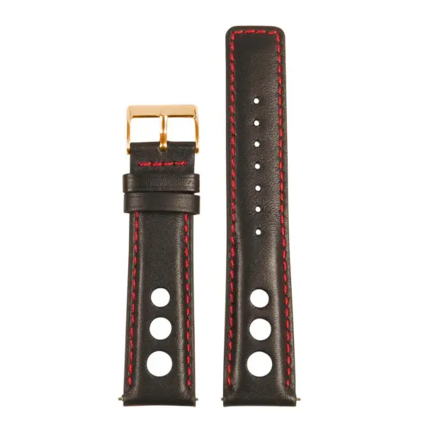 Leather Rally Strap with Quick Release, featuring durable leather material and available in various sizes (8mm to 24mm) for a stylish, comfortable fit