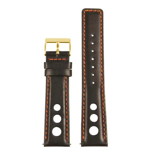 Leather Rally Strap with Quick Release, featuring durable leather material and available in various sizes: 18mm, 19mm, 20mm, 21mm, 22mm, 24mm, 8mm, and 9mm