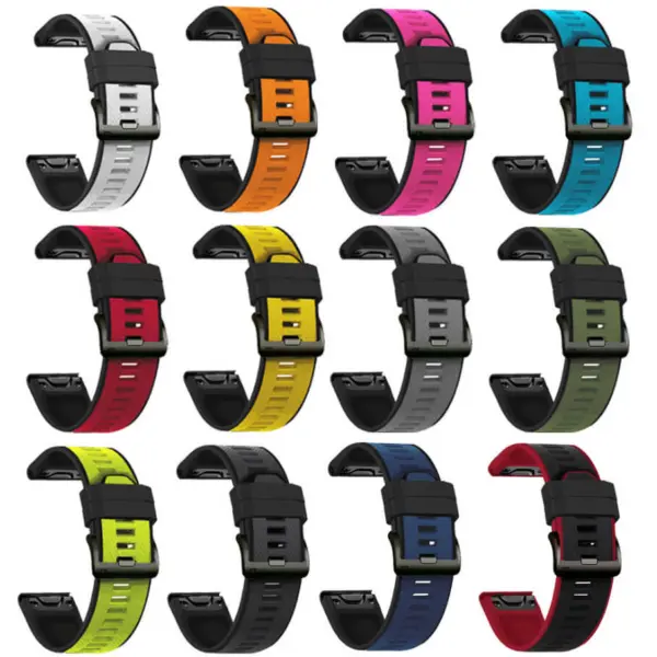 ColorBlock Endurance Strap for Garmin Approach S70 in 47mm, featuring a variety of vibrant colors. Durable and stylish, perfect for enhancing your smartwatch experience